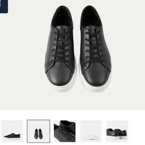 Men's Black Leather Sneakers Size 10.5